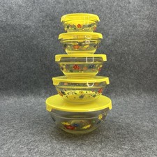 Vintage verschachteltes Glas Rührschüssel S...
