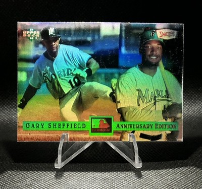 Rare WRONG BACK Denny s 1994 Anniversary Holo Card Gary Sheffield/Mo Vaughn