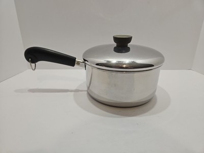 Vintage Revere Ware 1801 2 Qt Sauce Pan w/Lid  Stainless Steel Tri Ply Bottom
