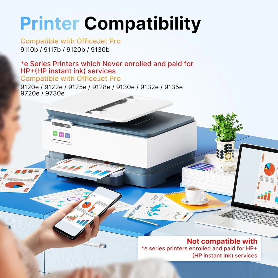 Cartucho de tinta 936e compatible con HP Officejet Pro 9125e 9120e 9730e 9135e 9130 Foto 2 de 4