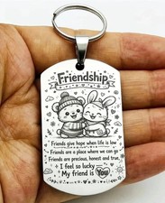 Friend BFF Love Sweet Stainless Keychain Reminder Art Hot Cute Family Handmade