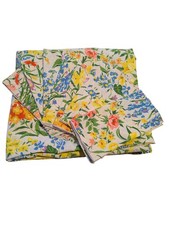 Oval Spring Summer Country Floral Tablecloth Watercolor W/8 Napkins 86x68