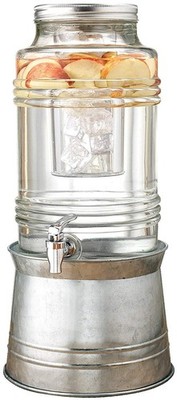 Circleware Breeze Glass Beverage Dispenser with Base Metal Stand Transforms B...