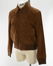 POLO RALPH LAUREN Womens Cinnamon AMELIA Suede Bomber Jacket MEDIUM NWD