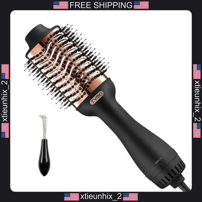 Hair Dryer Brush 4-in-1 Styler with Titanium Barrel and Negative Ions