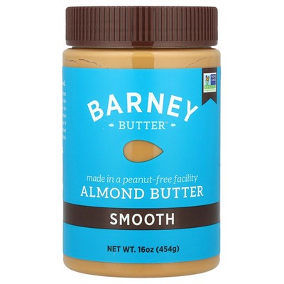 Barney Butter Almond Butter Smooth 16 oz 454 g Gluten-Free, Kosher, Peanut Free,