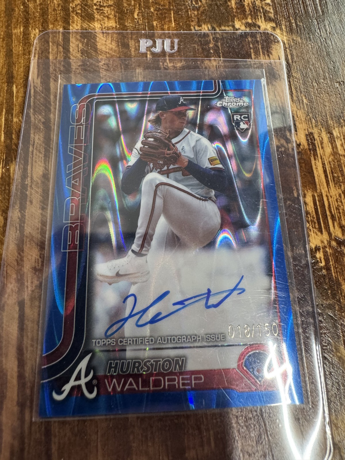2025 Topps Chrome - Rookie Auto Hurston Waldrep #RA-HW Blue /150 (AU, RC)