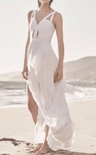  368 BCBG MAXAZRIA White Evening Prom Cocktail Wedding Maxi DRESS NEW TAGS Sz 4