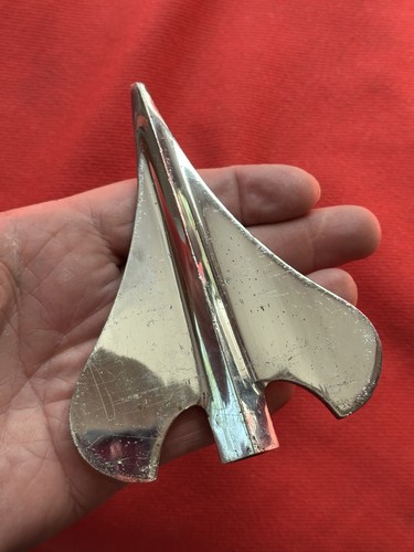 VINTAGE WWII U.S. ARMY CHROME GUIDON STAFF SPEAR POINT FLAG POLE TOPPER USA!