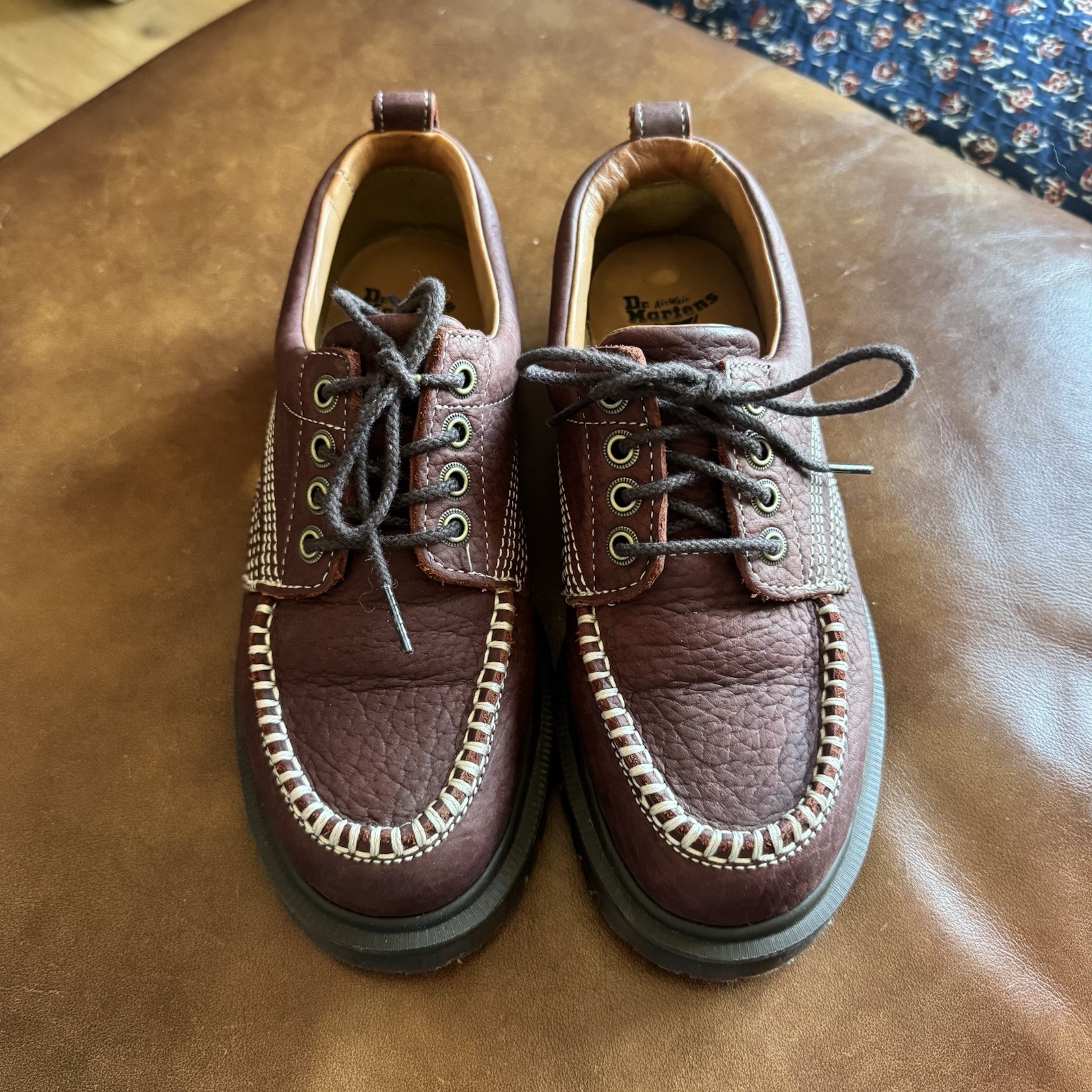 Dr Marten Lowell Lace Up Shoes, Burgundy, Size Womens UK 5