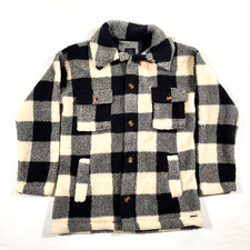 Billabong Jacket Womens Medium Fairbanks Fleece Button-Up Coat Shacket Winter