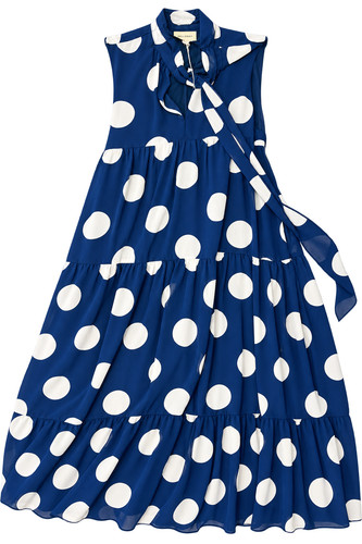 Midi Navy and White Polka Dot Dress by MELLODAY-NWT