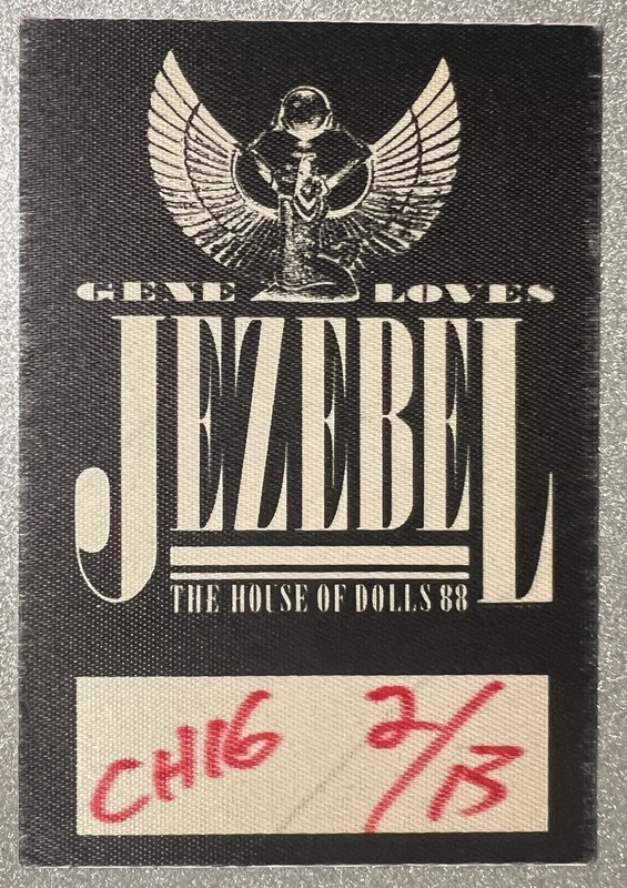 Gene Loves Jezebel Backstage Pass. House Of Dolls Tour 1888. Chicago Show. Mint