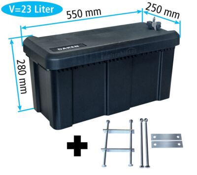Deichselbox mit Montagesatz für Anhänger, Staukiste, Daken B23-1+MON2012