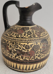 VINTAGE COPY MUSEO CORINTHIAN OINOCHOES HAND PAINTED GREECE JUG PITCHER