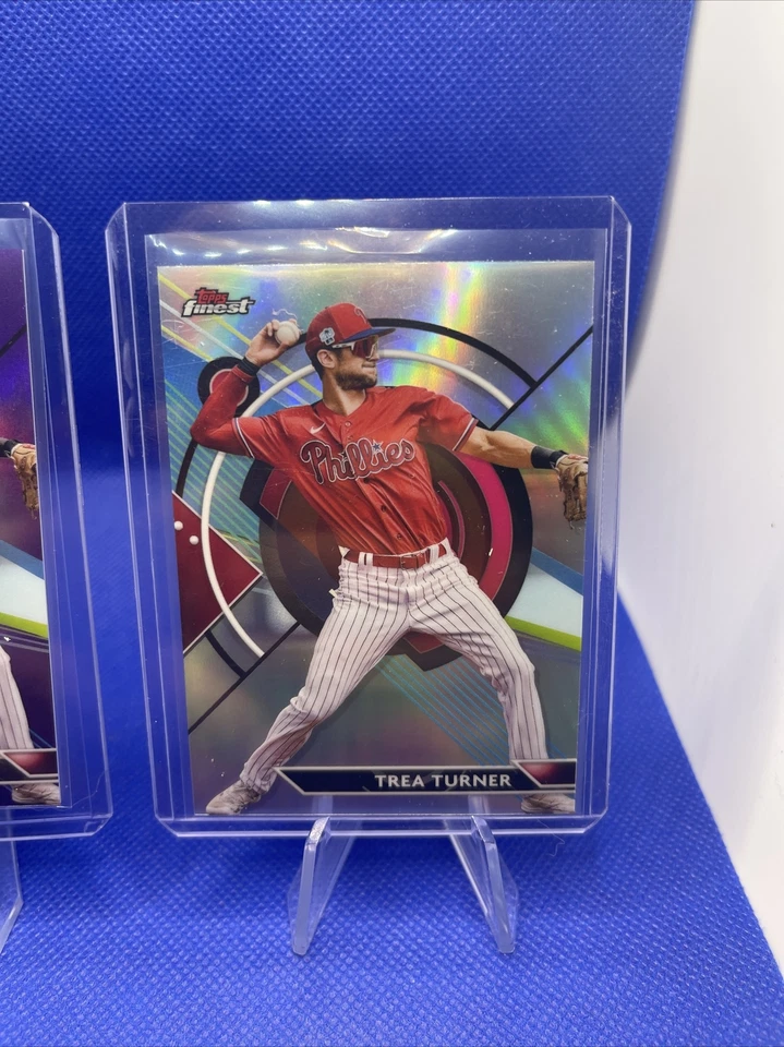 2023 Topps Finest - Purple Refractor #72 Trea Turner /250+Refractor Topps Finest - Image 3 of 4