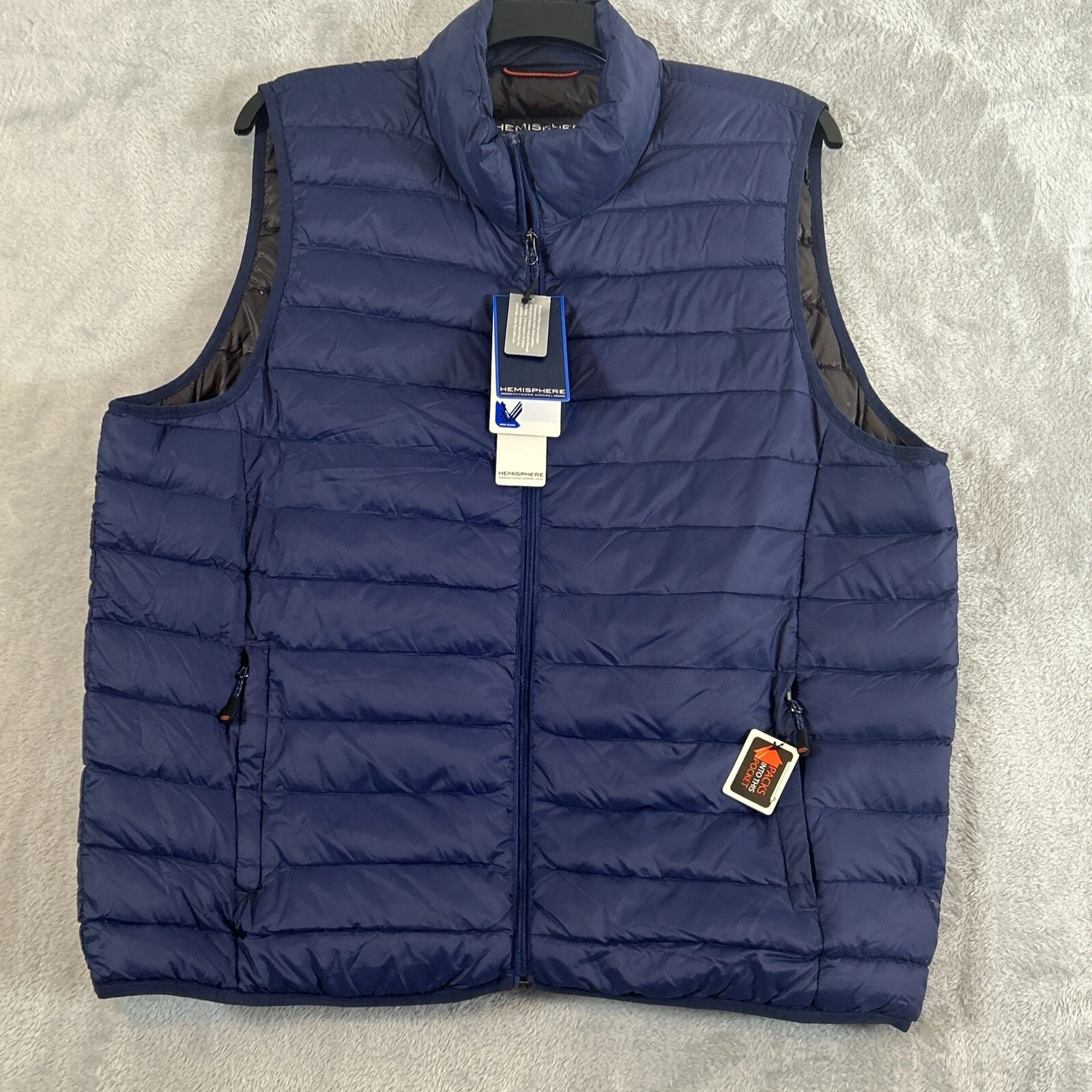 NWT Hemisphere Blue Packable Performance Down Puffer Vest Men’s 2XT