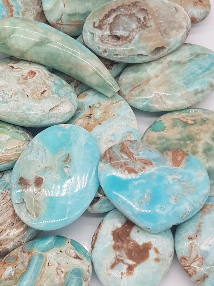 Blauer Aragonit Stress Stein Mixed Trommelsteine Heilstein Naturstein Edelstein - Bild 3 von 4