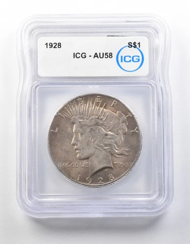 1928 Peace Silver Dollar AU58 ICG *8686