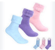 Ladies Thick Warm Fluffy Fleece Cosy Ankle Thermal Soft Gentle Lounge Bed Socks