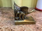Vtg 1970 PM Craftsman Jennings Bros Brass-Splash Alight Goose-Sculpture/Bookend — photo 4