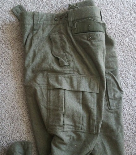 Bawi German Vintage 1960s Military Heavy Duty Cargo Pants Heavy Wool - Picture 7 of 12