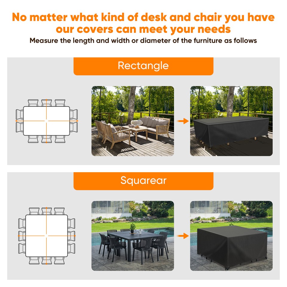 Waterproof Garden Furniture Cover for Rattan Table Sofa Outdoor UV