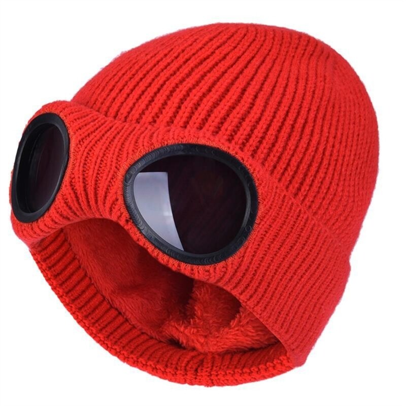 Ski Goggle Beanie Knitted Beanie Hat Cute Skulli Novelty Ski Hat