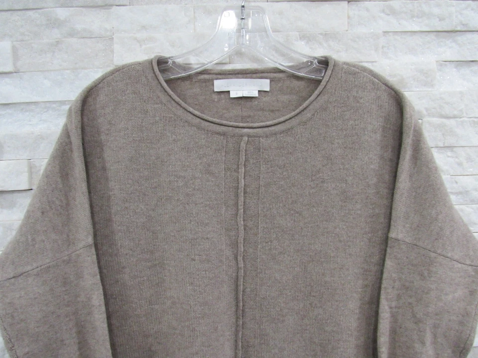 Suéter túnica Alexander Wang Taupe 100 % cachemir de gran tamaño calce relajado dividido S Foto 2 de 4