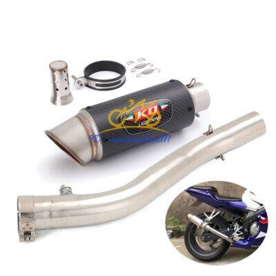 For Honda CBR600F4i 2001-2007 Exhaust Mid Tail Pipe Muffler Silencer Tips System