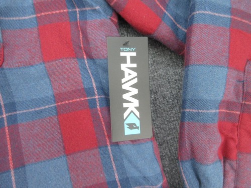 Tony Hawk Shacket Mens XXL 2XL Blue Red Plaid Quilted Full Zip Hooded NEW - Picture 15 of 16