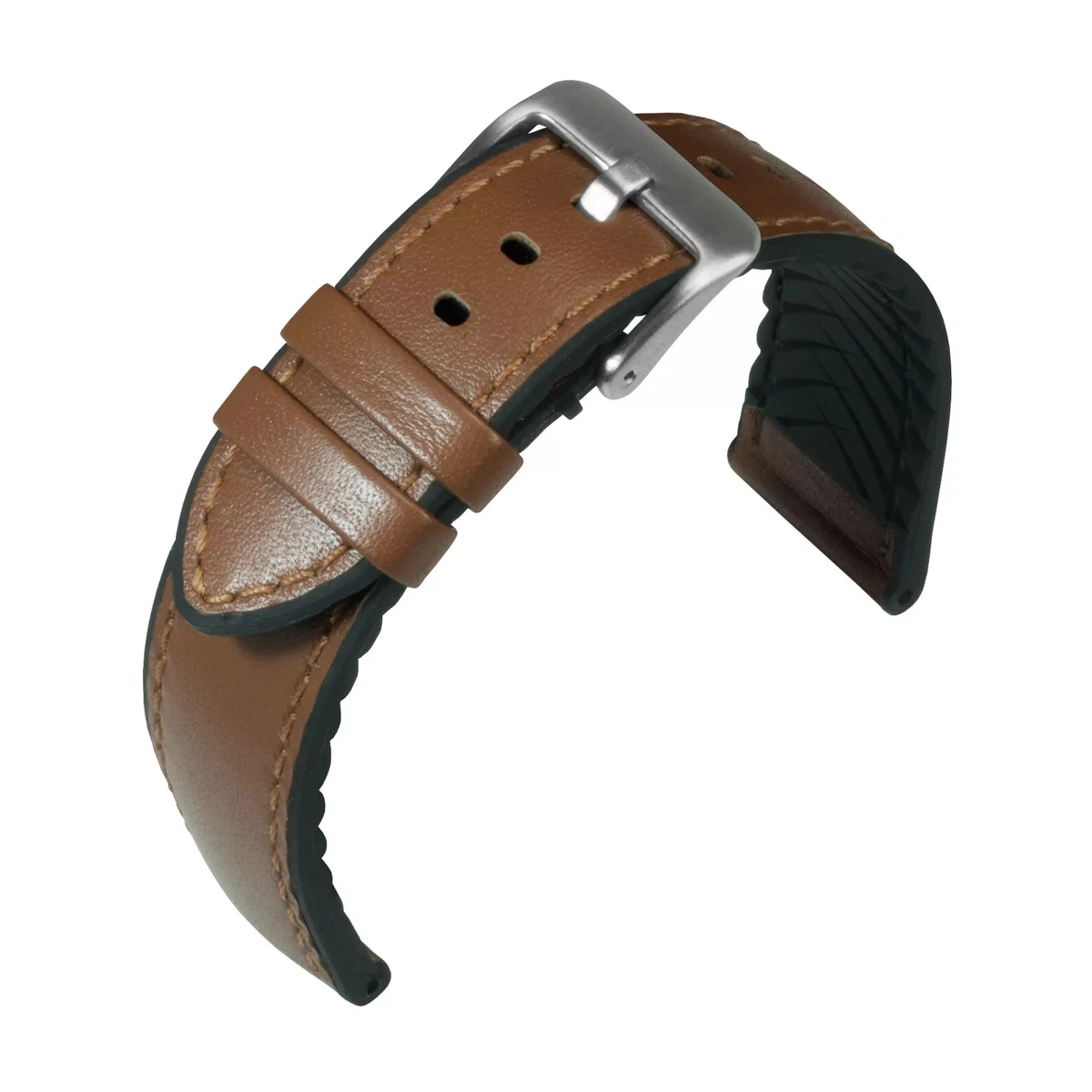 QUARKZMAN Cinturino in Silicone Magnetica Orologio 18mm Cinturino Ricambio Impermeabile Gomma Morbida Sgancio Rapido con Fibbia Pieghevole Metallo Nero per Uomo Donna, Marrone