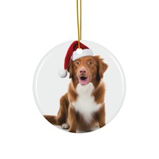 Hanging Ceramic Christmas Tree Ornament - Nova Scotia Duck Tolling Retriever
