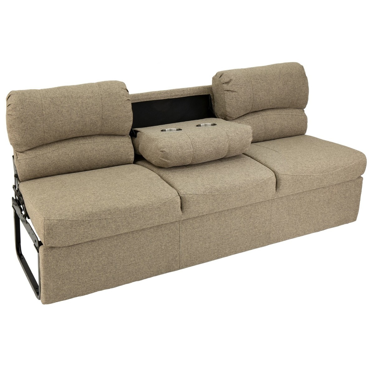 RecPro Charles RV 68 Jackknife Sofa | Love Seat | Sleeper Sofa | RV Furniture | 11 Legs and Hardware Included | Cloth (Fossil