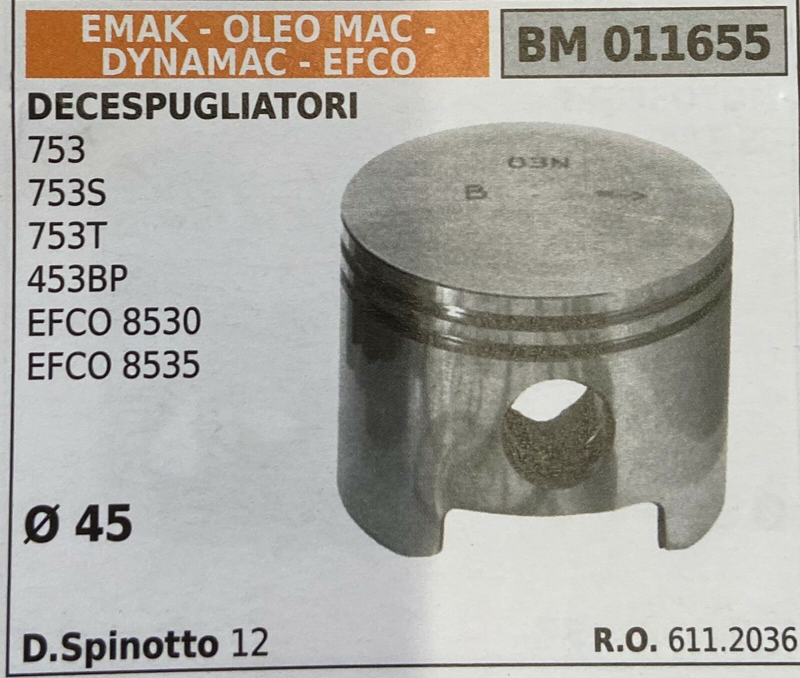 Kit Pistone BM011655 per Efco e Oleo-Mac | Massima Compressione