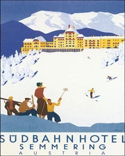 POSTER AUSTRIA SEMMERING SKI WINTER SPORT ALPINE SKIING VINTAGE REPRO FREE S/H