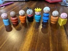 Lot Of 8 Vintage Fisher Price Little People Wooden Figures Vintage