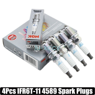4P IFR6T11 NGK 4589 Laser Iridium Resistor Performance Power Spark Plugs IFR6T11