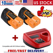 For Aeboren Battery&Charger NEW M12 LITHIUM ION XC Extended Capacity 48-11-2460