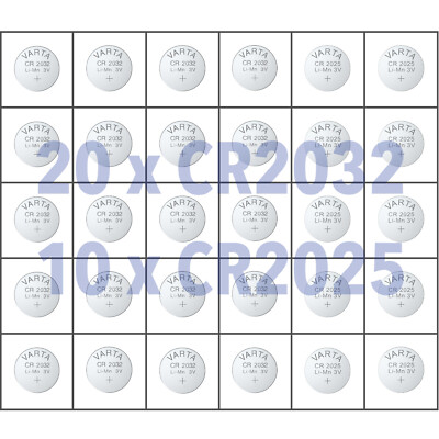 Varta Set 20x CR2032 CR 2032 10x CR2025 2025 3V Knopfzellen Batterien