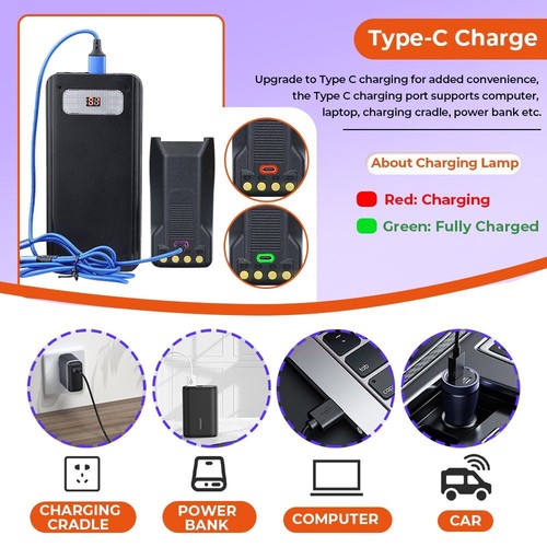 BL2608 7,4V 3350mAh Akumulator litowo-jonowy typu C do radia Hytera TC-700 TC-800M - Zdjęcie 7 z 12