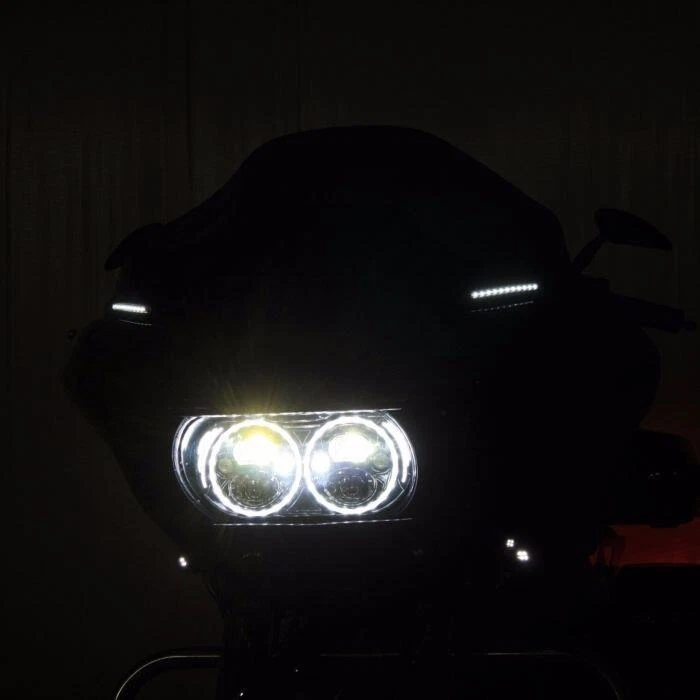 Faro LED TruBEAM negro personalizado Dynamics Plug n Play Harley Road Glide 15-Up Foto 4 de 4