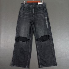 American Eagle Jeans Womens 12 Dreamy Drape Super High Rise Baggy Wide Leg Slash