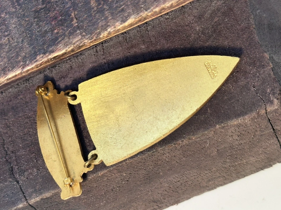 "Pin Fraternal Templario Masónico de Nueva Orleans 3"" Largo Esmalte Chapado en Oro" Foto 4 de 4