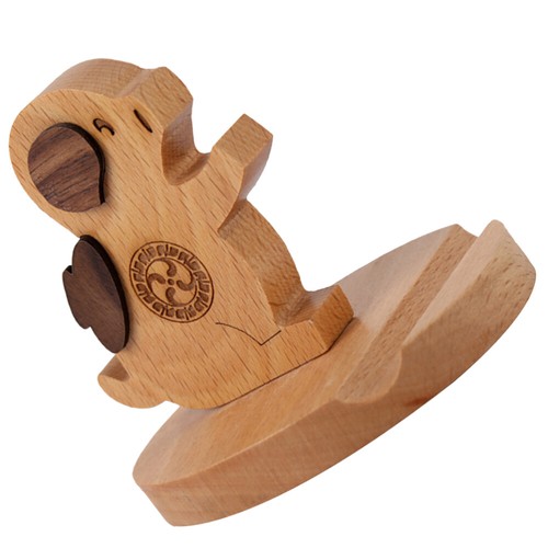 Desk Phone Stand Wooden Phone Stand Tablet Desk Stand Wood Phone Holder - Zdjęcie 6 z 12