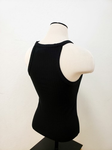 Women Basic Solid Stretch Ribbed High Neck Cami Top Shirt (T2615R) - Picture 9 of 18