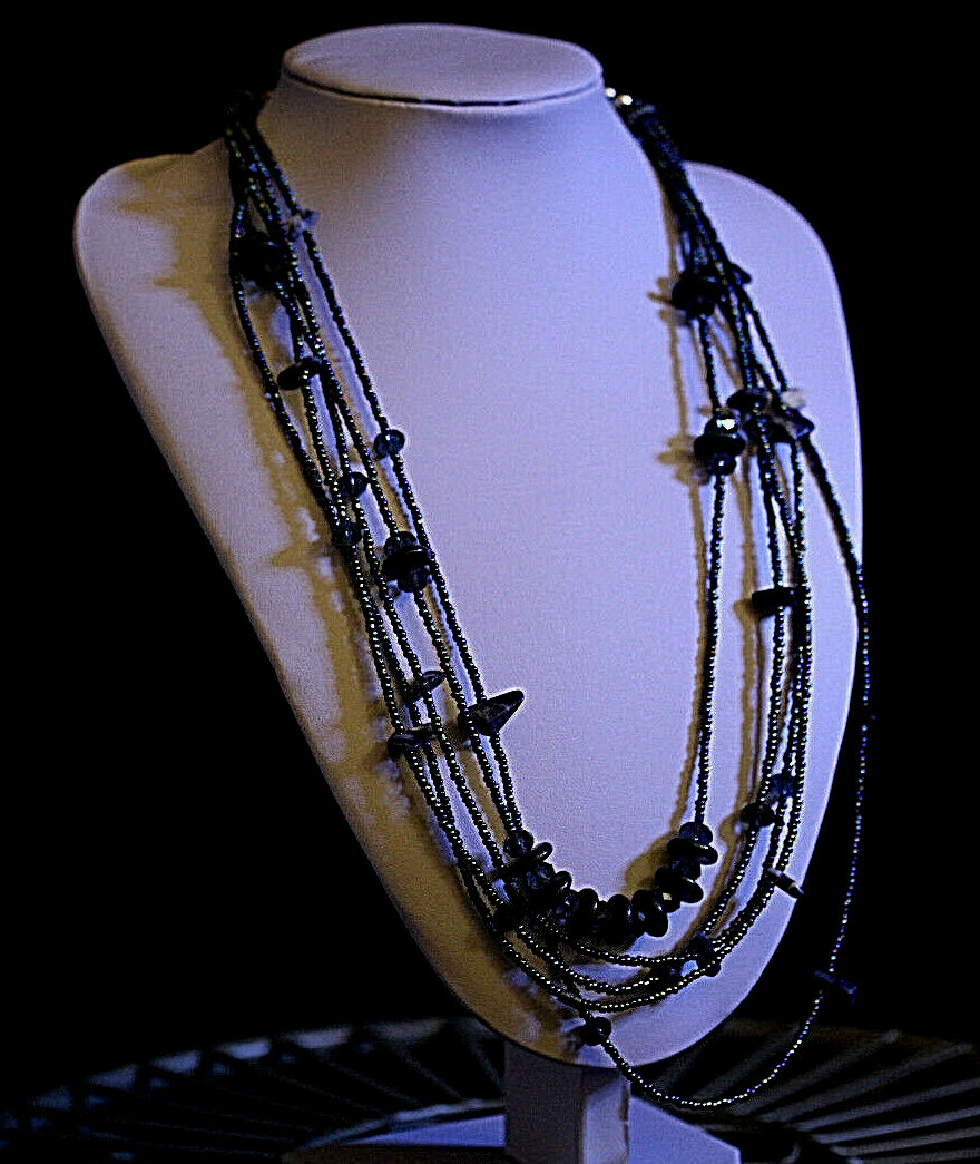 Vintage Beautiful Multiple Layer Different Blue G… - image 1