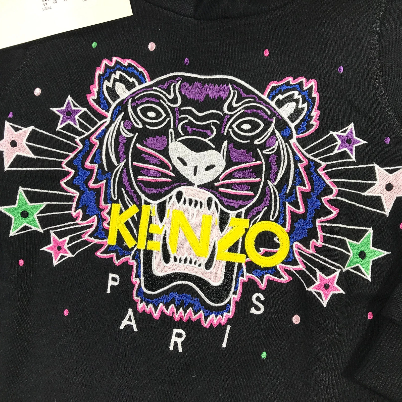 Maglione Kenzo bambino bambina 4 felpe con cappuccio ricamato grafica tigre