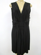 Calvin Klein Dress Black Sleeveless Midi Size 12 A-Line Fit Flare NWT