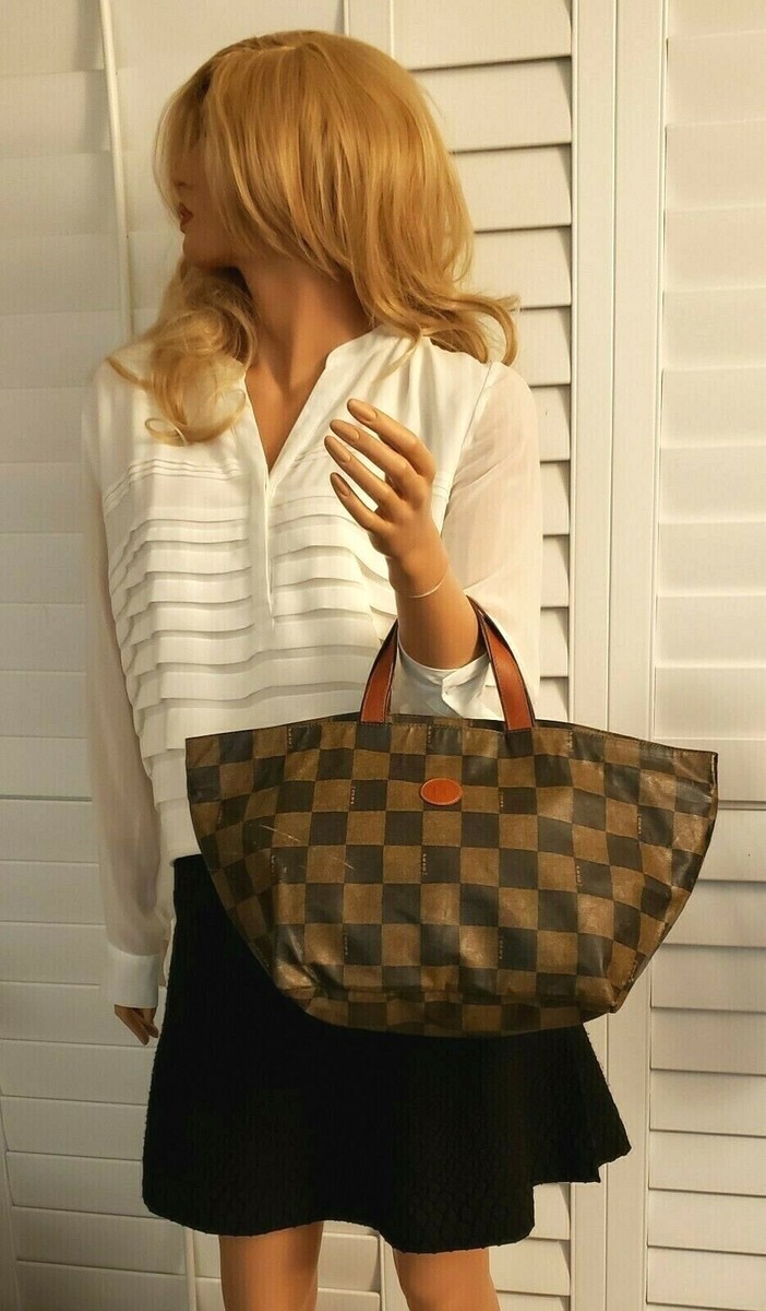 Authentic Vintage Fendi ROMA 1925 Checker Tote | eBay